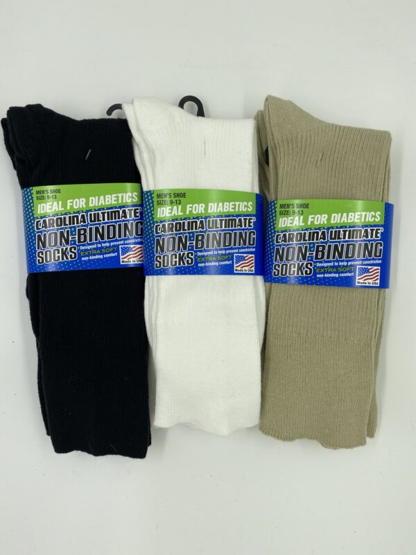 Men's Non Binding/Diabetic Crew Socks 2 Pack